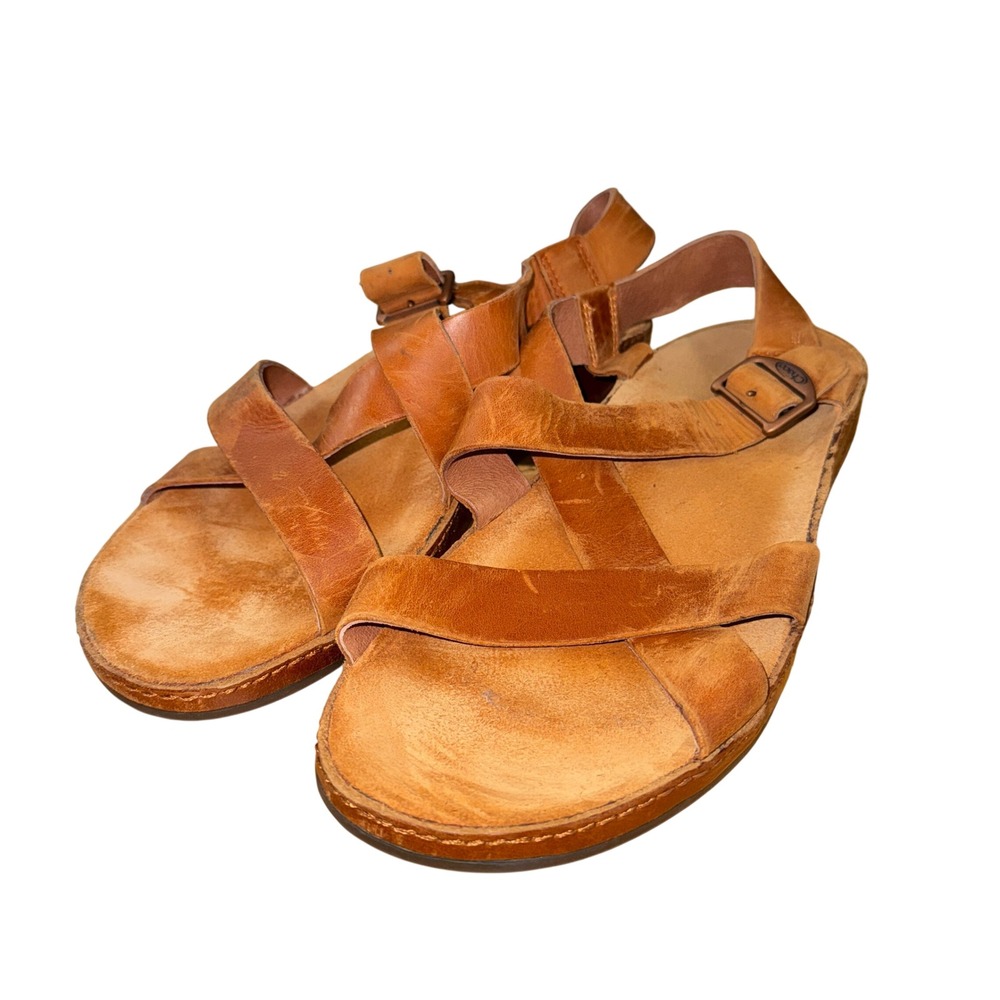 Chaco Women's Leather Strappy Sandals in Cognac Brown - Picture 4 of 11